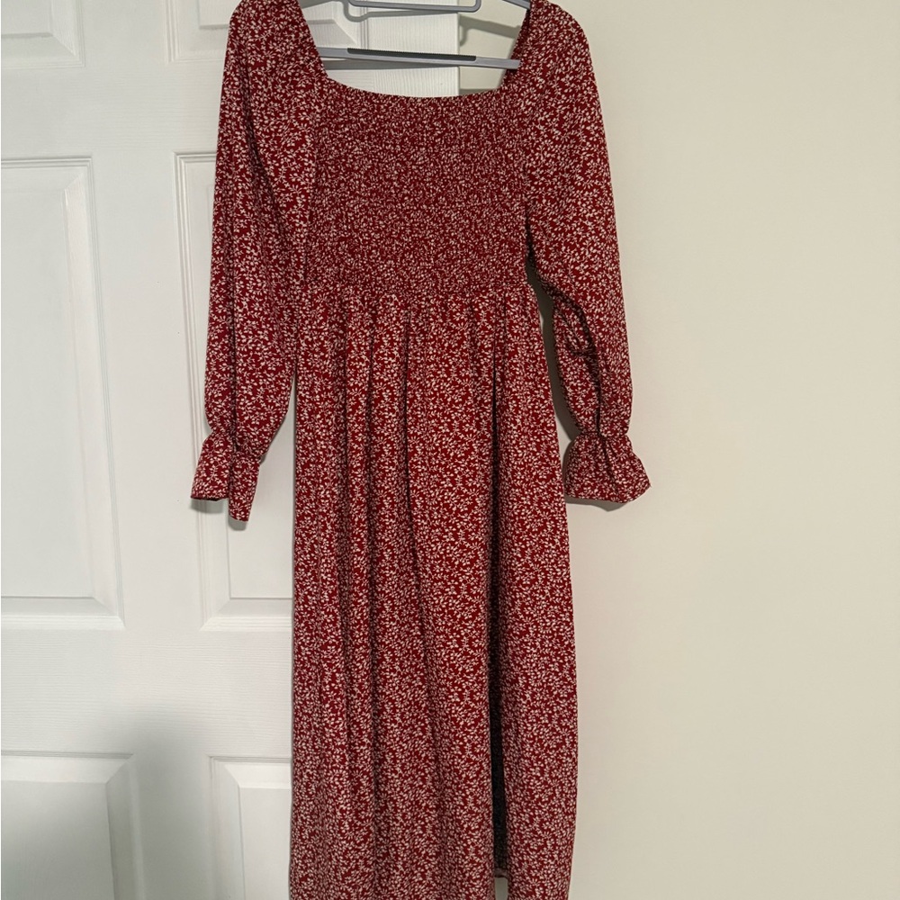 SHEIN Red Floral Maxi Dress